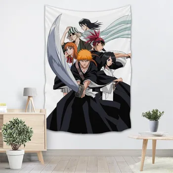 

New Custom Bleach Rukia Kuchiki tapestry printed Creative living room bedroom background wall fabric hanging painting
