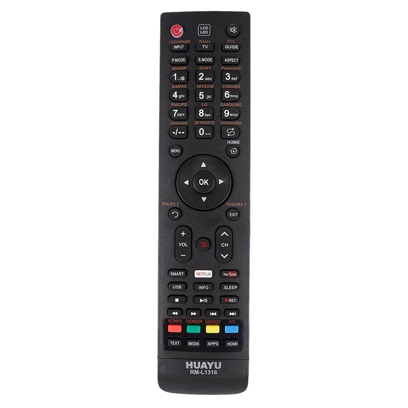 

HUAYU Universal Replacement Control Remote Rm-L1316 Lcd/Led Smart Tv Control