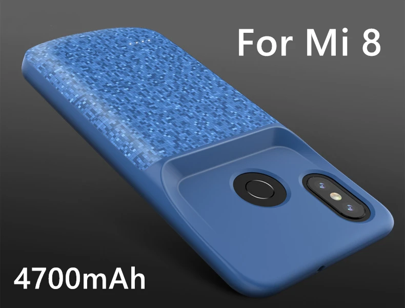 Чехол для зарядного устройства для Xiaomi Mi 8 SE 4700 mAh, чехол для аккумулятора, чехол для зарядного устройства, ультра тонкий внешний чехол - Цвет: For Mi8-Blue