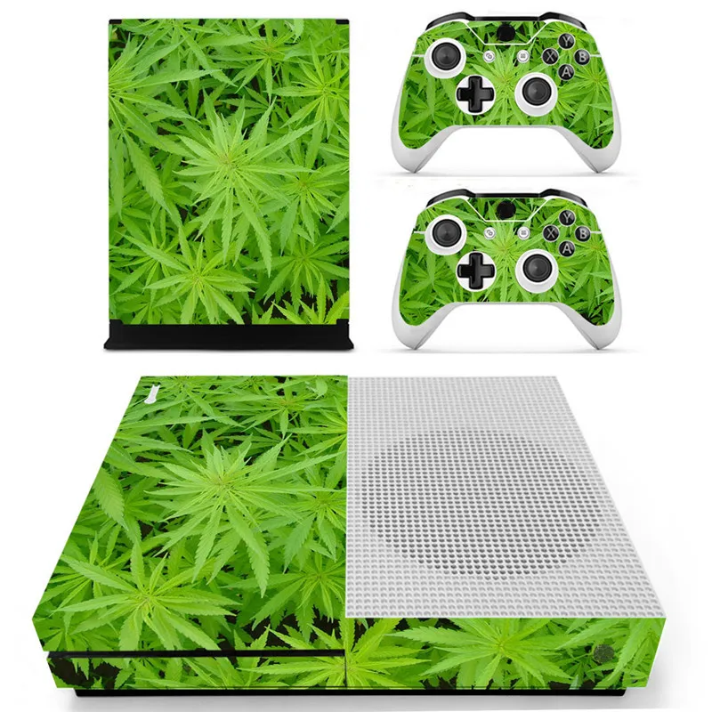 3 шт./компл. консоли+ контроллер кожи Стикеры для xbox one S с изображением зеленых листьев и ограниченная серия игровых наклейки кожи Стикеры консоль контроллер - Цвет: style 1