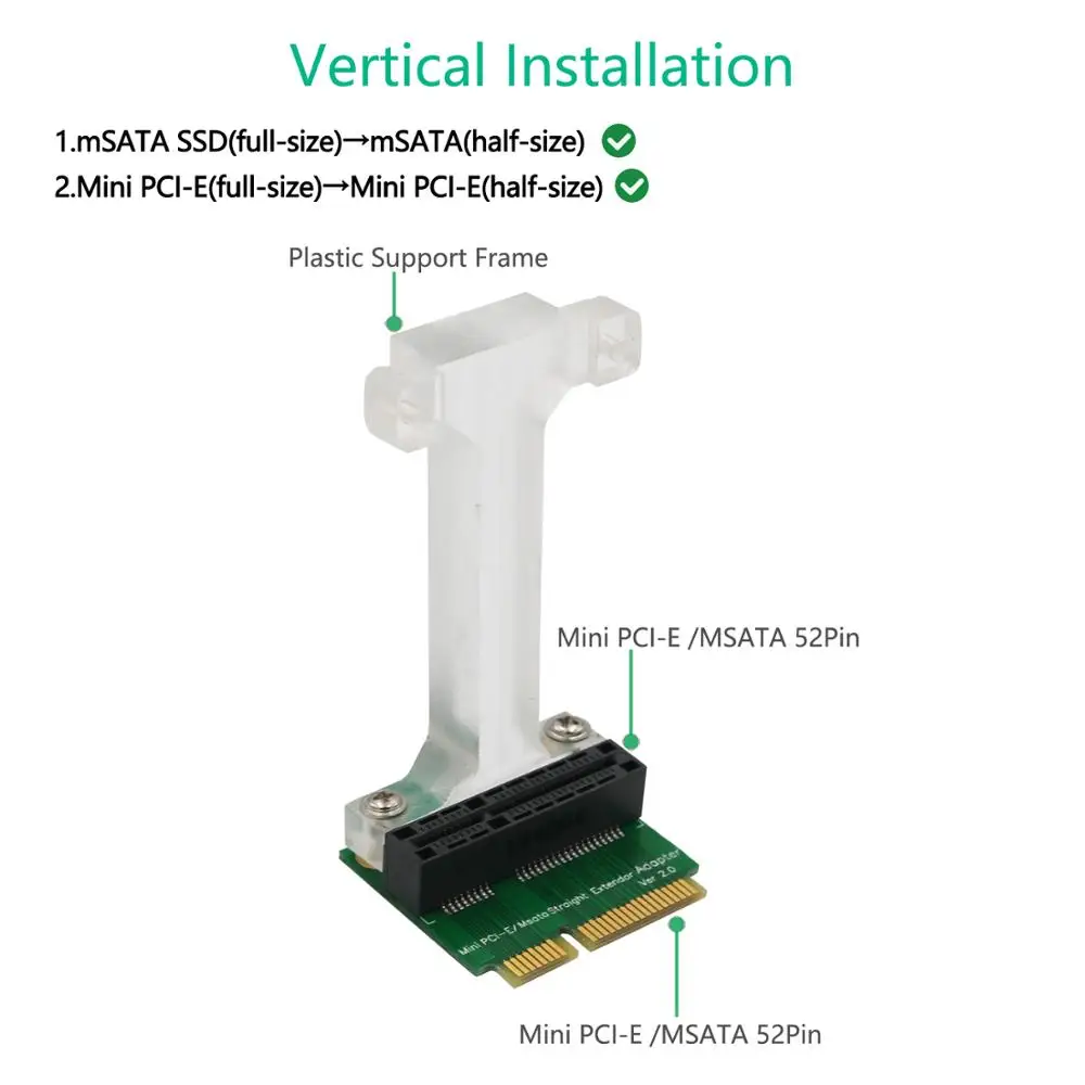 Мини PCI E/адаптер mSATA (вертикальная установка) для 3G/4G WWAN LTE GPS и карточка