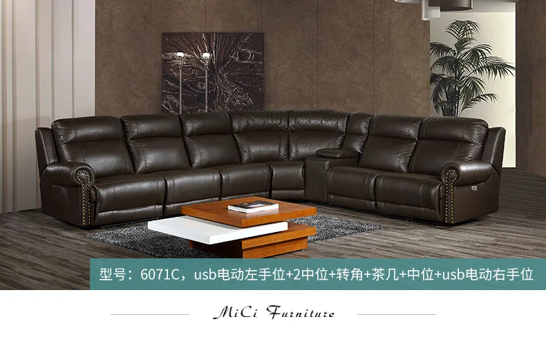 living room Sofa set диван мебель кровать muebles de sala L shape recliner real genuine leather sofa cama puff asiento sala fut