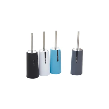 

Fashion Bathroom Stainless Steel Toilet Brush with Base Set Long Handle Soft Hair Toilet Cleaning Brush 2020 New Arrivals