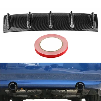 

Carbon fiber Universal 5 Wings Shark Fin 58cm Car Rear Bumper Chassis Spoiler Lip Protection Diffuser For BMW F10 F30 X5 E53 M3