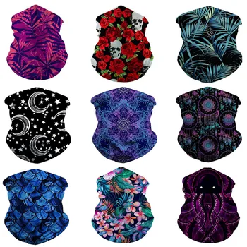 

2020 Fashion Print Face Mask Scarf Unisex Sun Protection Outdoor Neck Cover Windproof Masks Riding Mouth Scarves Ring Wraps