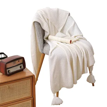 

Couch Nap Woven Nordic Knitted Tapestry Decoration Bedspread Home Textile With Tassel Chair Throw Blanket Fashion Bed Sofa Solid