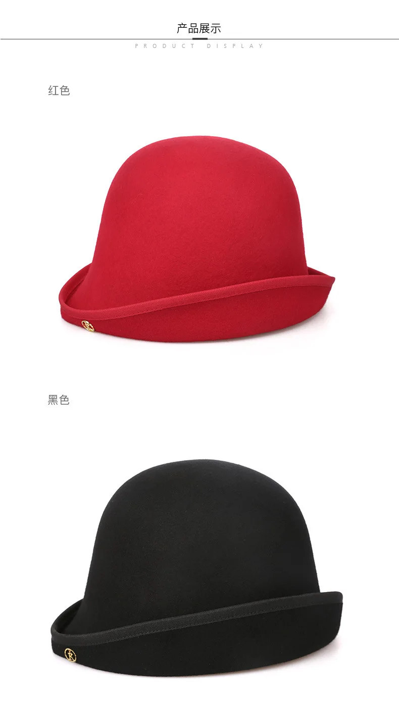 Дамская австралийская шерстяная фетровая шляпа-Клош, женская модная шляпа с козырьком 56-58 см