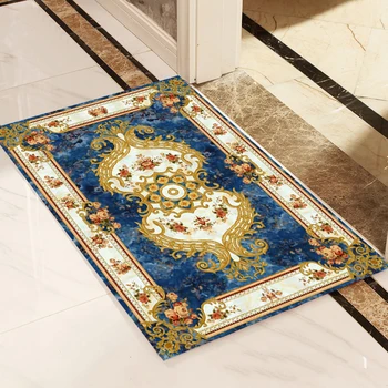 

European-style Printing Door Mat Living Room Coffee Table Blanket Bedroom Square 3D Color Printing Hall Entrance Mat Door Mat