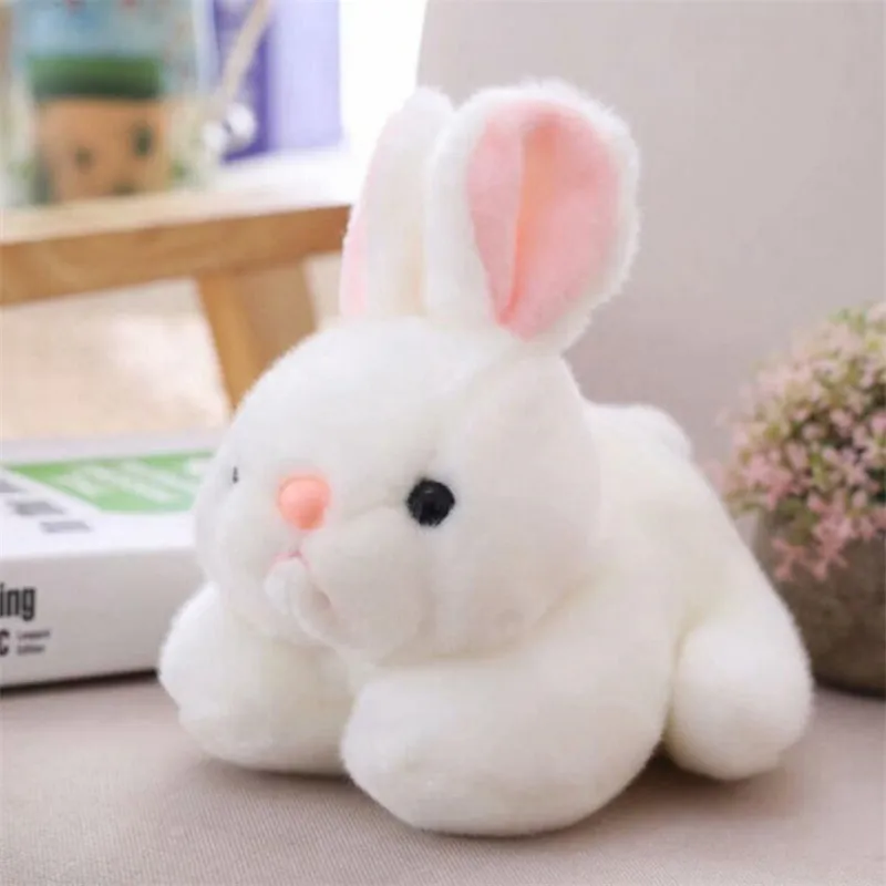 15CM/20CM Kawaii Cute Pink Rabbit Animals Rabbits Stuffed Plush Toys For Baby Girls Birthday Christmas Gifts - Цвет: White