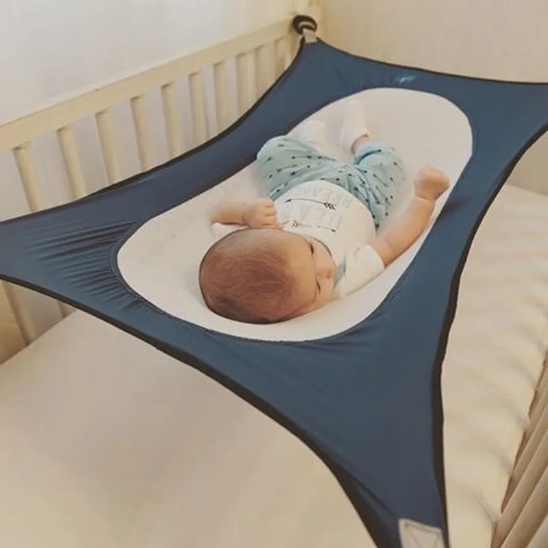 Infant Baby Hammock Newborn Kid Sleeping Bed Safe Detachable Baby Cot Crib Swing Elastic Hammock Adjustable Jarvis Little Shop Color : Gray 
