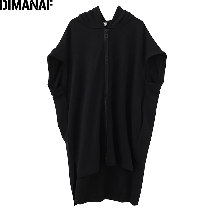 price reduction DIMANAF Plus Size Autumn Outerwear Women Jacket Coat Big Size 2019 Zipper Bat Sleeveless Female Loo