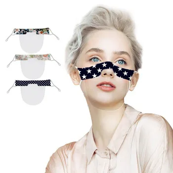 

Mini Shield Washable Reusable Comfortable Mask Transparent PVc Visual Mask Face-mask Fashion Bandana Flag non-Disposable Maske#3