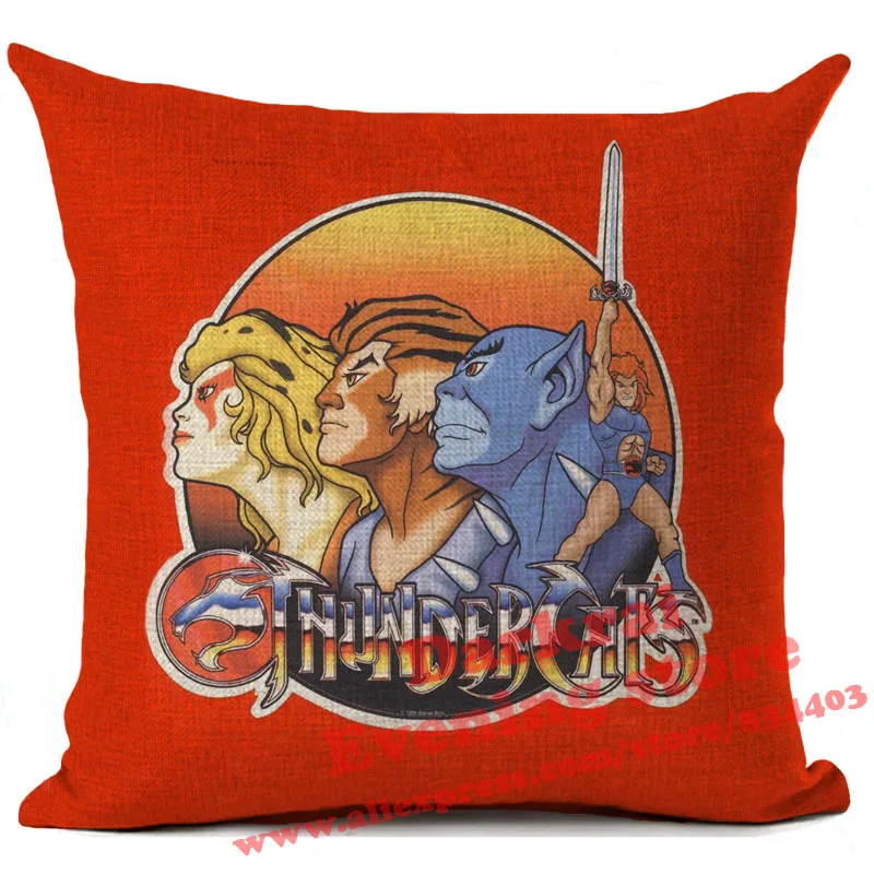 Наволочка с принтом из мультфильма Thundercats, льняная наволочка, украшение для дома, диван для гостиной, подушки 45*45, наволочка для декора - Цвет: 15
