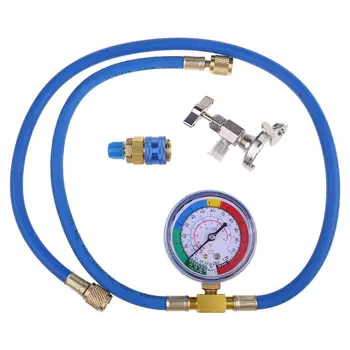 

R134A Air Conditioner Fluoride Tube Quick Release Refrigerant Connector Cold Pressure Gauge Repair Tool Car Home Use