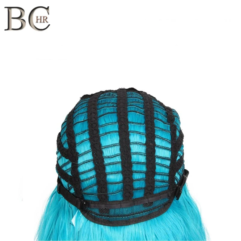 BCHR кудрявый синтетический парик для женщин, парик для косплея, парик 12 дюймов, TwoTone, голубой цвет