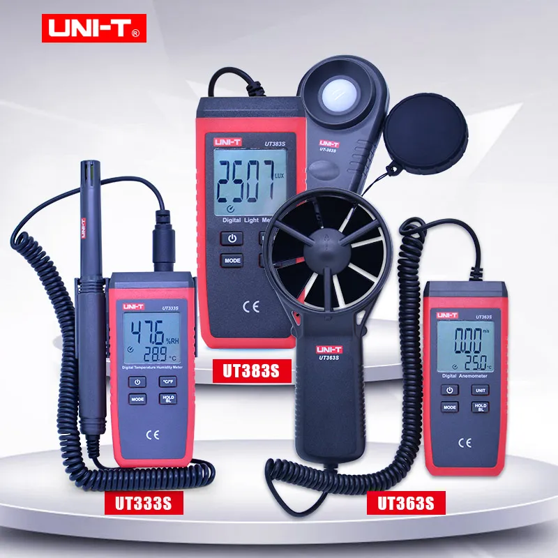 

UNI-T UT333S Digital Temperature Humidity Meter/UT363S Digital Anemometer air meter/UT383S Digital Light Meter illuminometer