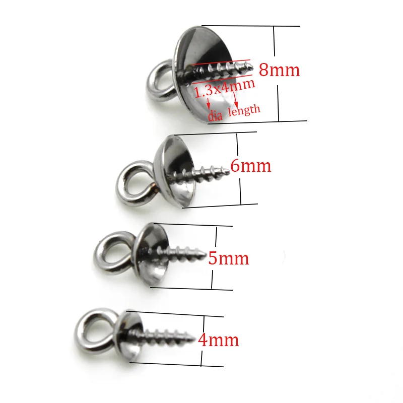 80 Pezzi Di Puntali A Vite In Acciaio Inox Con Occhiello E Perlina Per Gioielli &ndash; 2 Colori Assortiti