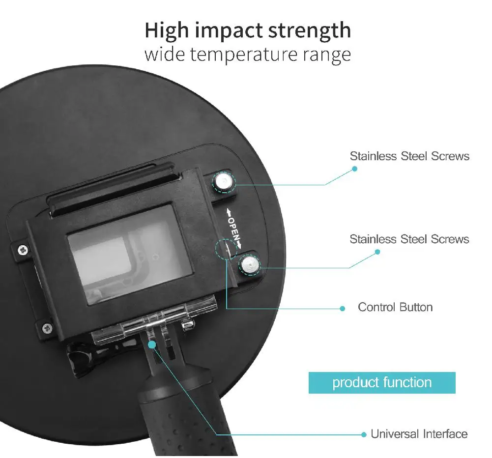Dashykooker 6-дюймовый купол для дайвинга для камеры GoPro Go Pro 7 6 5 черный S порт s Cam с водонепроницаемым куполом чехол для Gopro Аксессуар