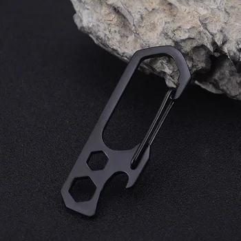 

Buckle Outer Hex Key Clip Keyring Hook Keychain Stainless Steel EDC Climbing Carabiner Bottle Opener Outdoor Bar Multifunctional