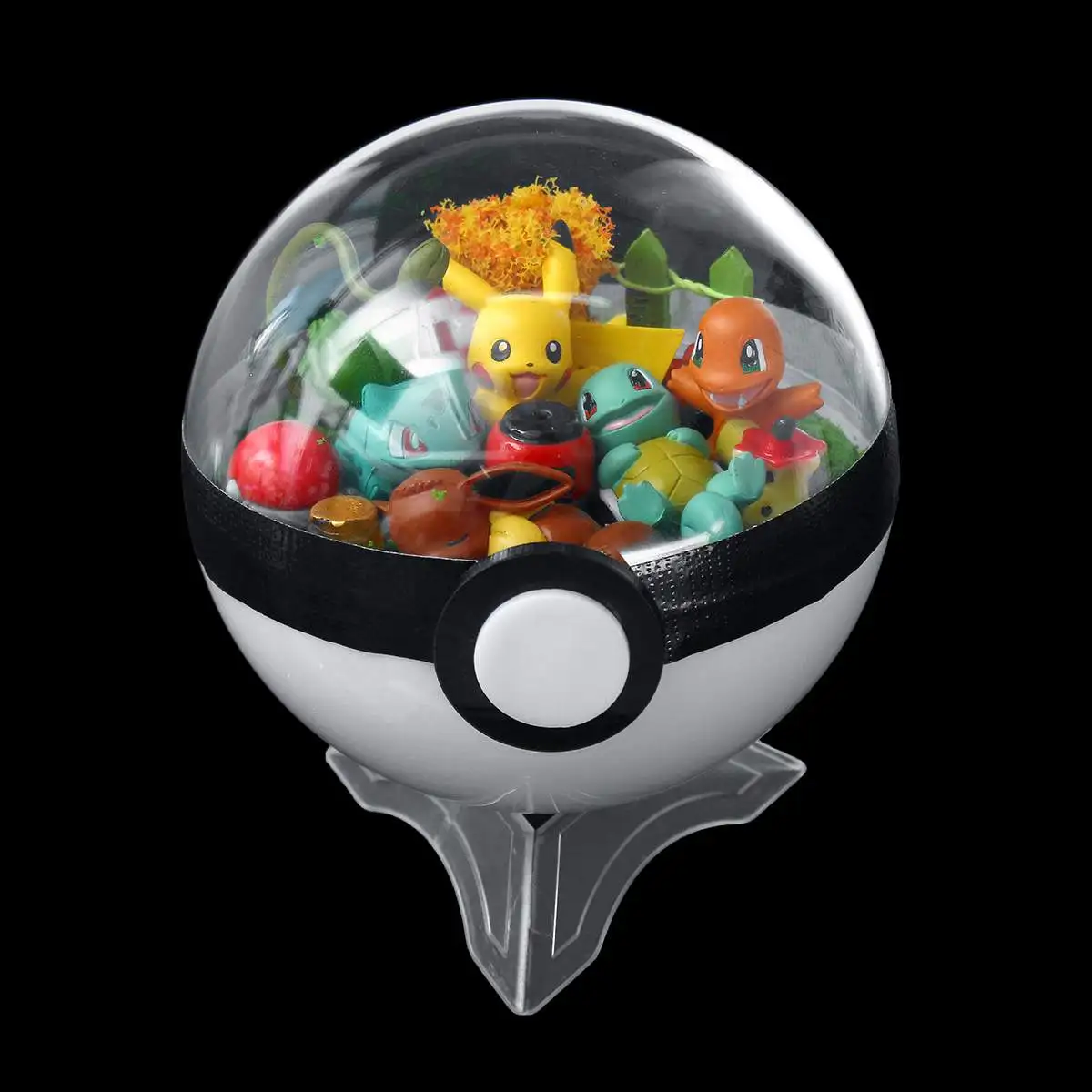 Прозрачный шар Pika Charizard Squirtle pokemones, фигурки, игрушки, украшение комнаты, подарок для детей, рождественские подарки для Пикачу - Цвет: 3
