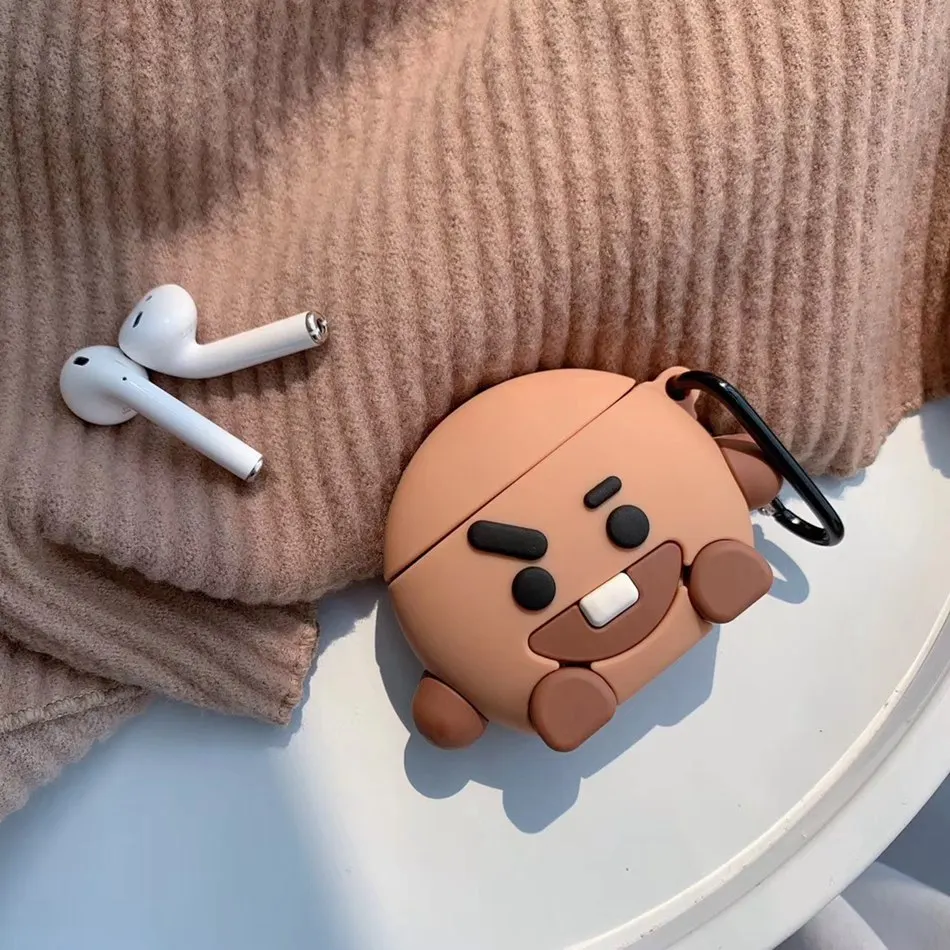 851 3D наушники в виде кролика чехол для Airpods 2 чехол силиконовый шоколадный чехол для Apple Air pods чехол Динозавр для Earpods ремешок для наушников - Цвет: 851