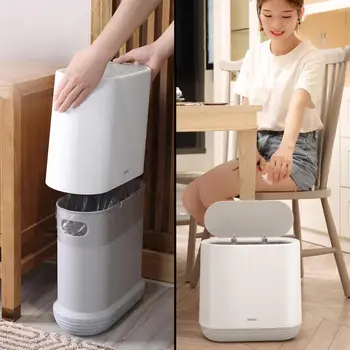 

10L Plastic Squeeze Trash Can With Cover Bathroom Waste Bin Toilet Dustbin Trash Basket Garbage Holder Storage Container Bucket