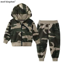 

Mudkingdom Boys Set Camouflage Long Sleeve Zipper Hooded and Elastic Waist Pants Outfits for Kids Clothes Boy Jacket Cost Suit