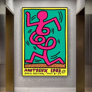 

Abstract Graffiti Art Canvas Painting Keith Haring Posters and Prints Wall Art Picture for Living Room Home Decoration Cuadros