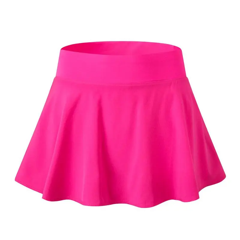 Дышащая и быстросохнущая Женская Спортивная юбка для тенниса и йоги шорты для фитнеса шорты для бадминтона нижнее белье короткая юбка - Цвет: rose red