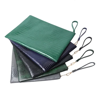

Hot 2020 Fashion New Arrival Ostrich Leather Clutch Crocodile Lady File Wrist Bag Python Laptop Bag for Women