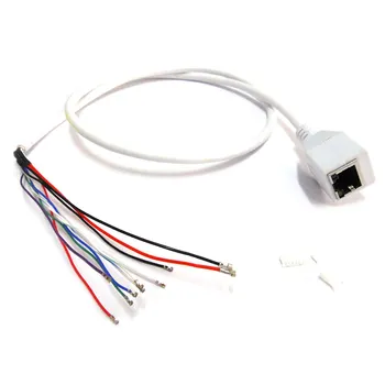

4pcs CCTV POE IP network Camera PCB Module video power cable, 60cm long, RJ45 female connectors with Terminlas