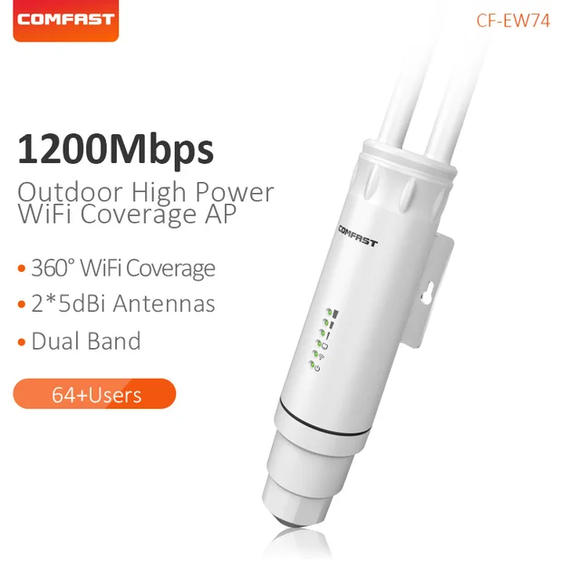 $US $56.99 COMFAST High Power Outdoor Wireless Wifi Repeater AP 1200Mbps wifi router wide coverage 2.4+5.8Ghz POE Long Range Extender AP