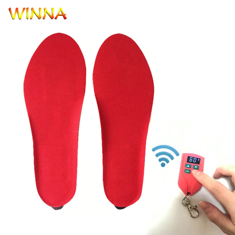 

New Heating Insoles with LED Smart Remote Control Velvet Breathable Shoe Pads for Women&men Winter Outdoor Sport Thermal Insoles