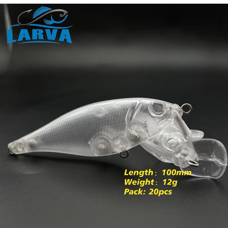 LARVA 20pcs/pack Hard bait blanks Unpainted Short Lip Jerkbaits Minnow