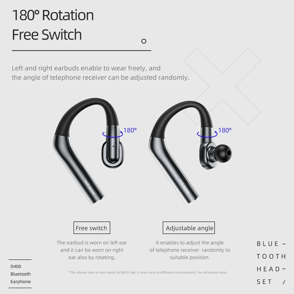 ROCK Bluetooth Earphone for Music Ear-hook Design Wireless Earphones Bluetooth 5.0 Earphone With Mic for iPhone Xiaomi Samsung