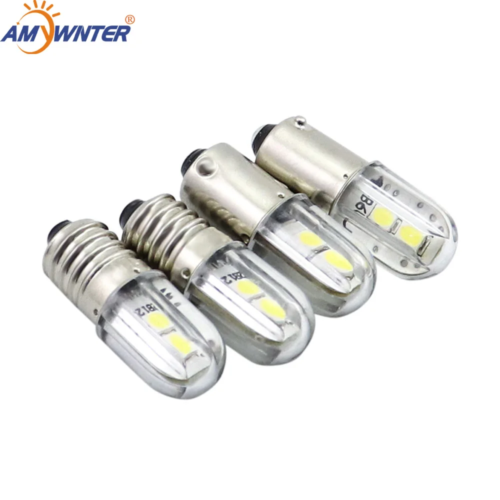 AMYWNTER bombilla led E10 Ba9s para coche, luz indicadora H21W T4w, 6,3