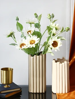 

Nordic Scandinavian Ceramic Vase Creative Irregular Geometry Art Dry Flower Pot Home Wedding Decorative Accessories