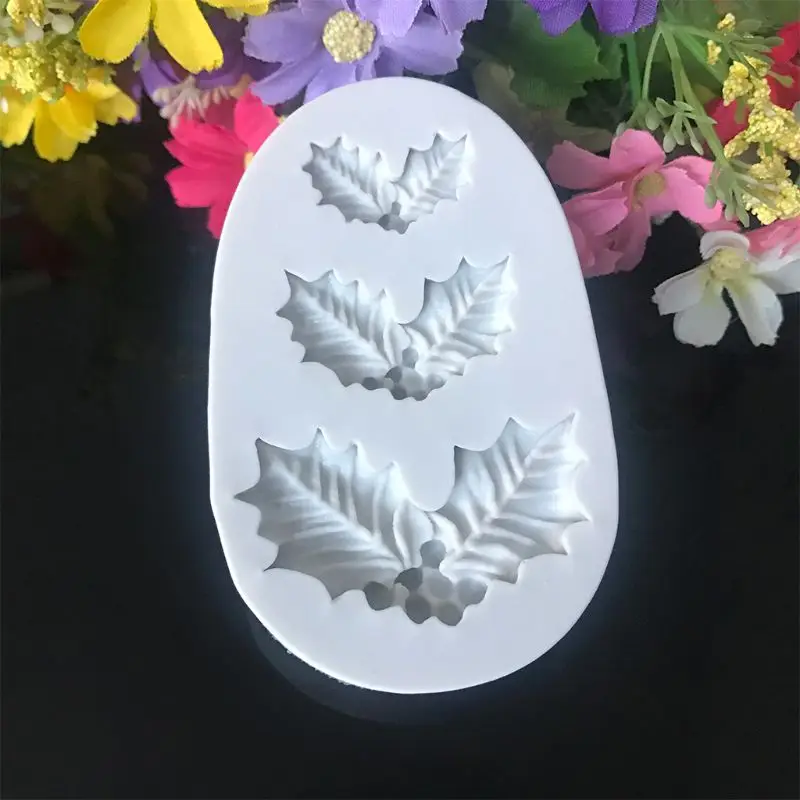 Рождественская силиконовая форма для выпечки 3D Мини лист Холли/Рождественская елка Milu декоративный колокольчик с оленями Санта Клаус для конфет шоколадный торт украшение