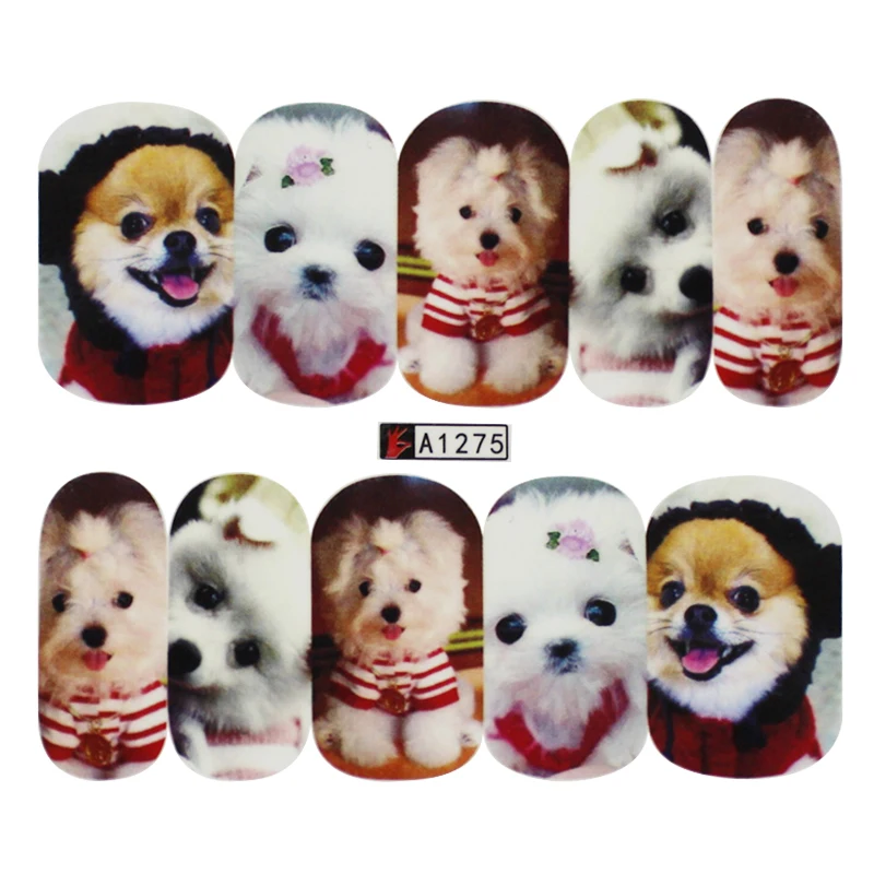 

GAM-BELLE 1pc 2019 new 27 designs cute dog cat full Water Transfer Decals Nail Art Stickers nails decoration manicure tools