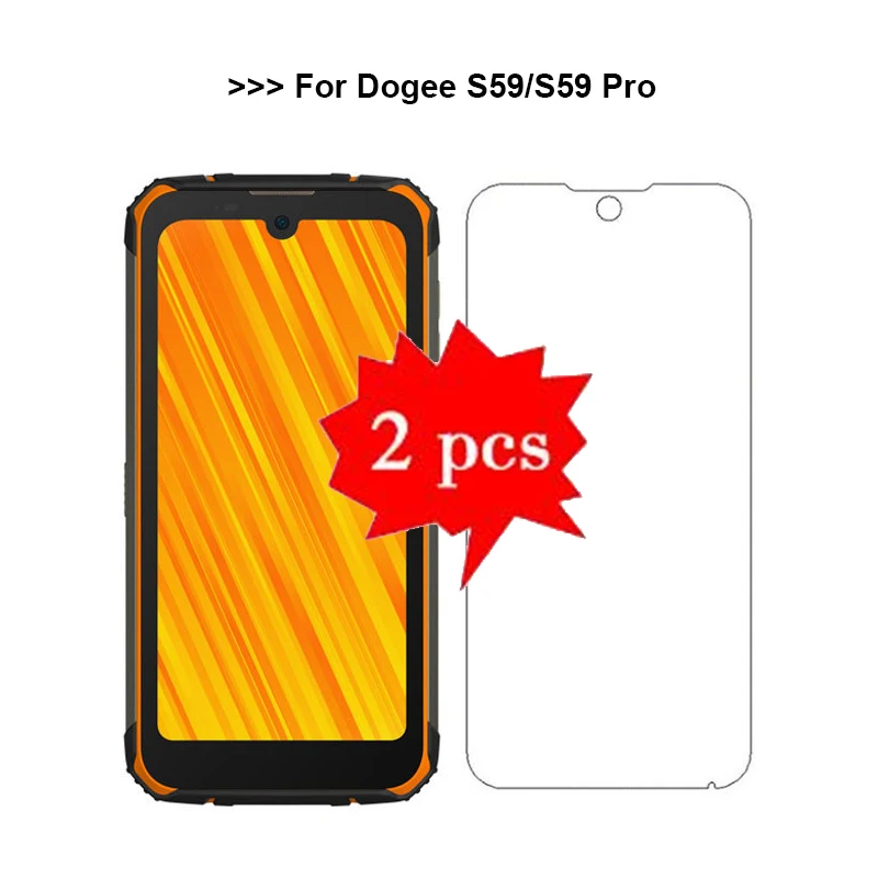 Закаленное стекло Doogee S59 2 шт. прозрачная защитная пленка протектор экрана для DOOGEE