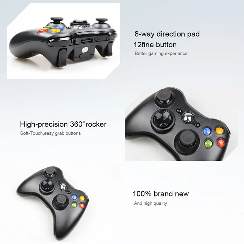 2,4G беспроводной геймпад для Xbox 360 консоль контроллер приемник контроллер для microsoft Xbox 360 игровой джойстик для PC win7/8/10