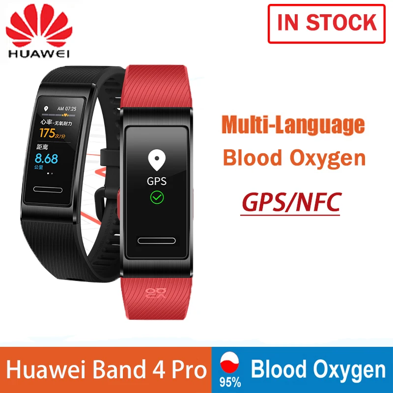 

Huawei Band 4 Pro GPS Smart Band Metal Frame Color Touchscreen Blood oxygen Swim Heart Rate Sensor Sleep Bracelet