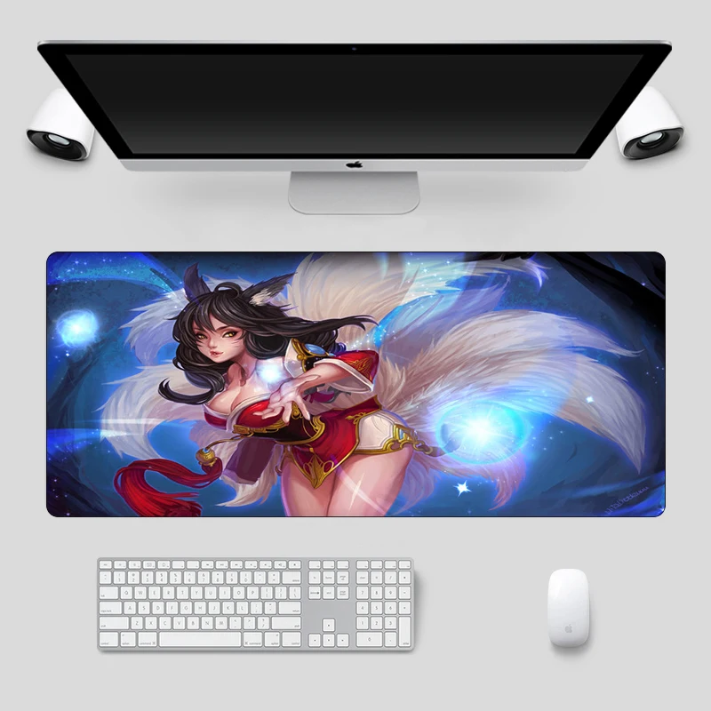 

70x30cm Large Ahri Skins Sexy Girl Gaming Mousepad Durable Rubber Custom Mouse pad Gamer For League of Legends Laptop Desk Mat