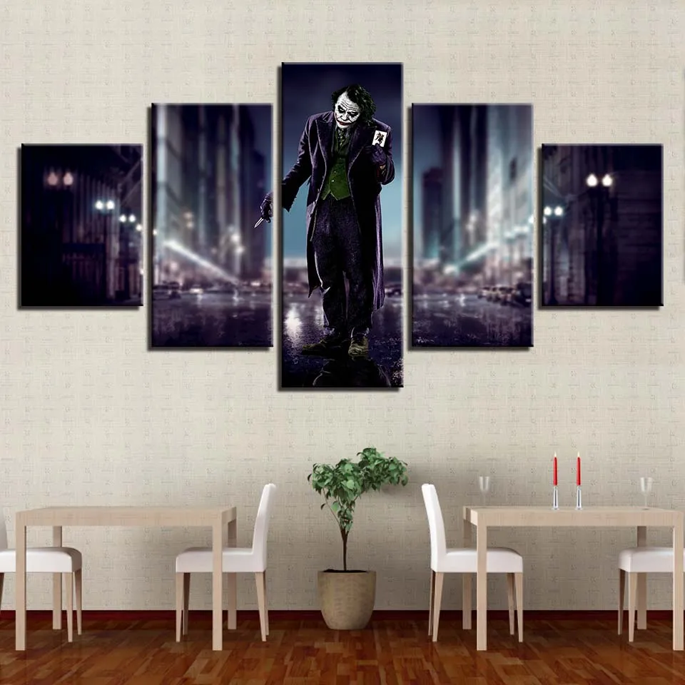 

Clown on The Street Poster 5 pcs Modern Home Wall Decor Canvas Picture Art HD Print Painting On Canvas for Living Room