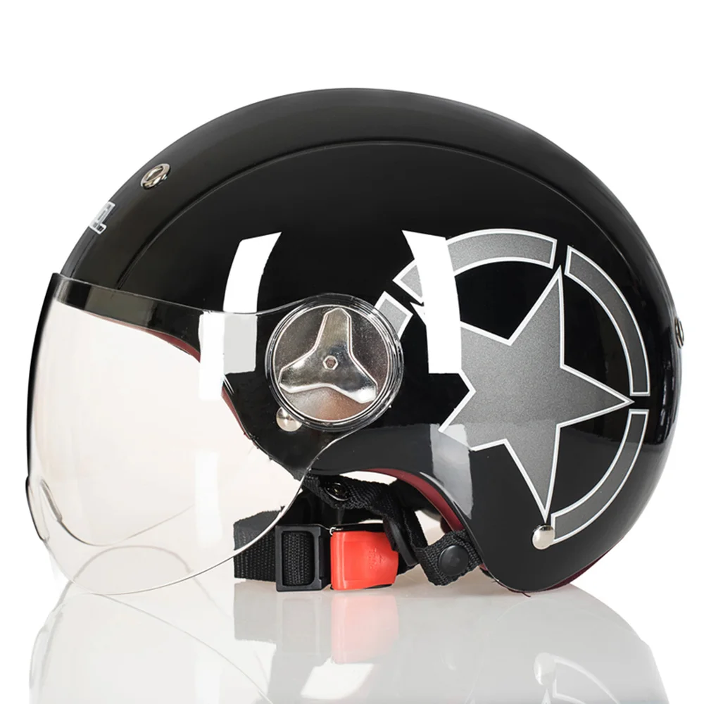LVCOOL мотоциклетный шлем для езды на скутере унисекс Ветрозащитный шлем УФ Защита 3/4 открытый шлем для мотокросса Casco Moto - Цвет: LV001-05