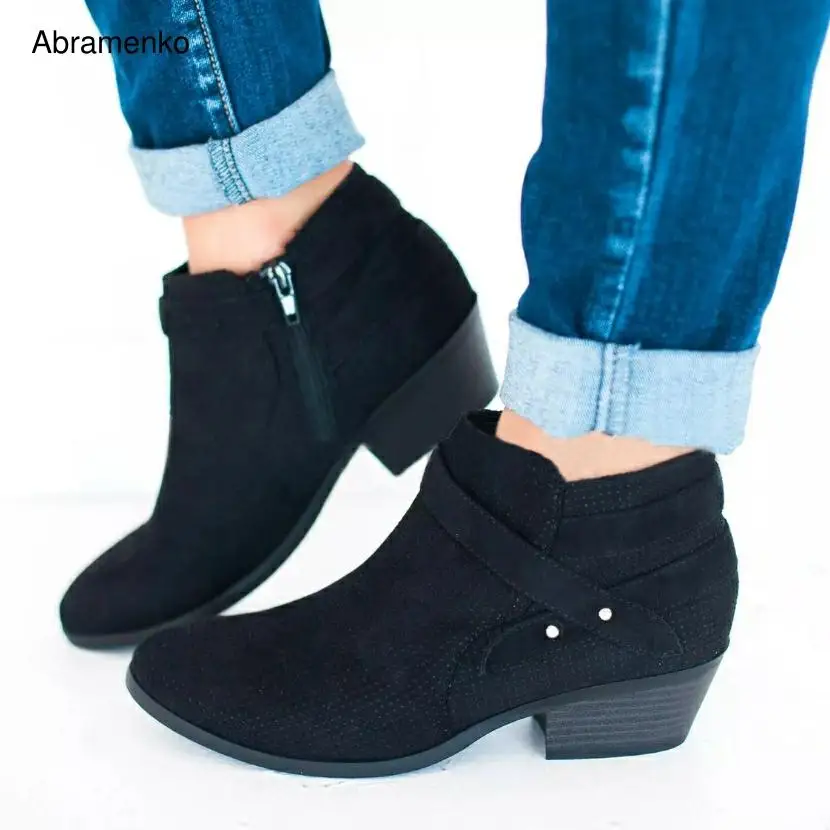 Женские ботильоны Демисезонная женская обувь на молнии повседневные