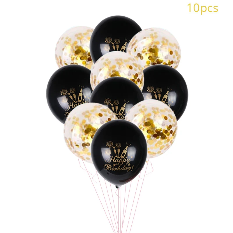 Style D 10 PCS с днем рождения воздушные шары для взрослых День рождения украшения дети Конфетти Для вечеринки клипсы для воздушных шаров, декоративный для Бэйби шауэра Globos - Цвет: Style D