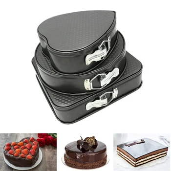 

3pcs Non-stick Leakproof Cake Cheesecake Tray Baking Mould Kit Heat-resistant Removable Detachable Bottom with Lock Cake Mold