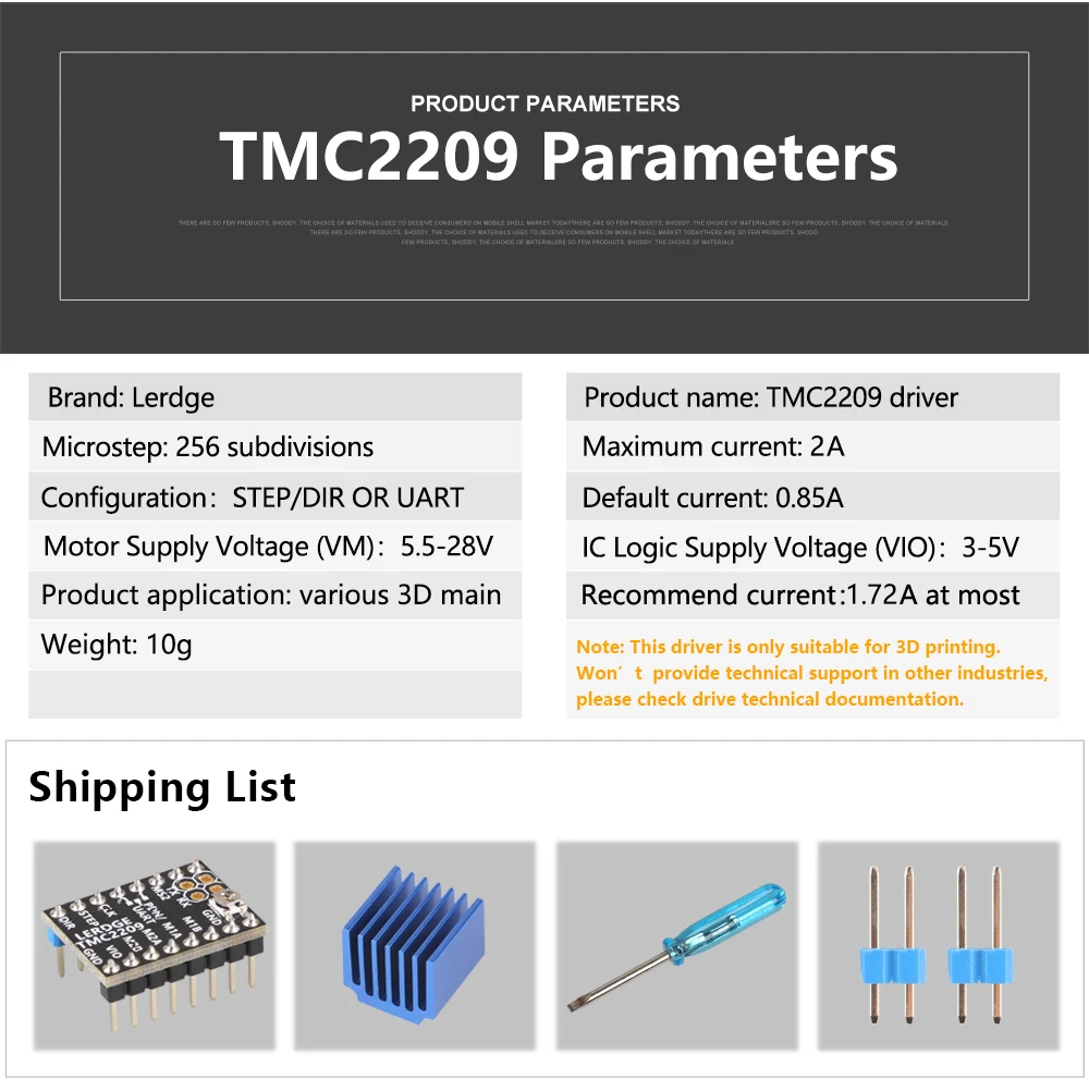 LERDGE 3d части принтера TMC 2209 Драйвер шагового двигателя 256 UART TMC2208 A4988 LV8729 TMC2130 Stepstick 2.0A ультра-бесшумный Ender3