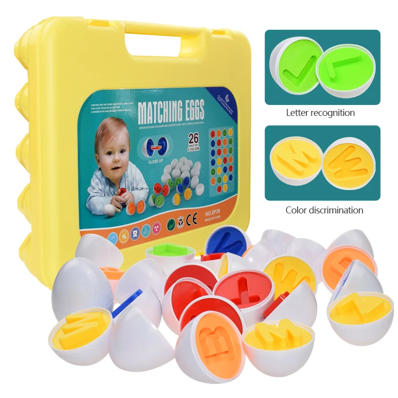 26Pcs Abc Alphabet Matching Eggs Educational Color &Amp; Shape Recognition Sorter Puzzle Skills Study Toys